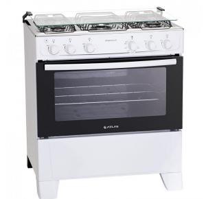 Fogão Atlas Mônaco Plus 5 bocas Branco Mesa Inox Bivolt